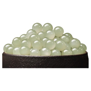 新疆晴水和田玉散珠天然玉石正品碧玉深浅冰晴珠子手串diy手链