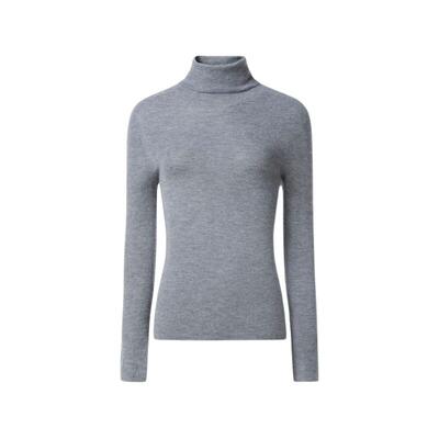 sdeer罗纹高领打底山羊绒针织衫