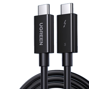 绿联雷电5数据线双头typec移动硬盘Thunderbolt4高清16k显示器usb3.1电脑音视频投屏全功能120Gbps高速传输线