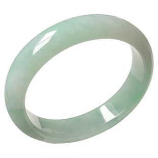 54圈3DW062323贵妃镯 大艺珠宝冰糯种飘绿花缅甸天然A货翡翠手镯