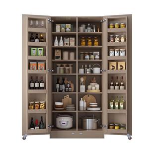 厨房收纳高柜储物柜阳台柜实木餐边柜一体靠墙橱柜客厅家用置物柜