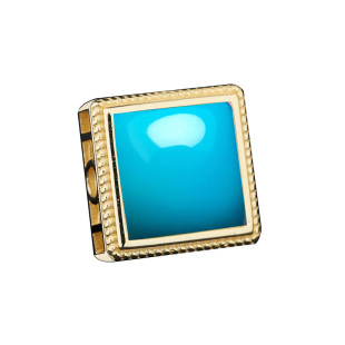 DIY银饰品配件S925纯银手链空托背云镶嵌绿松石翡翠玉石方形10*10