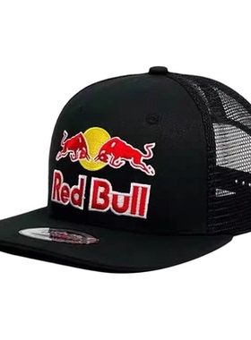 红牛帽子Red Bull刺绣男女户外运动赛车队网帽透气遮阳平檐棒球帽