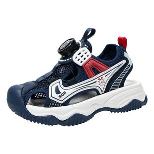 巴布豆儿童凉鞋男童运动包头沙滩鞋夏季款2025新款男孩轻便软底鞋