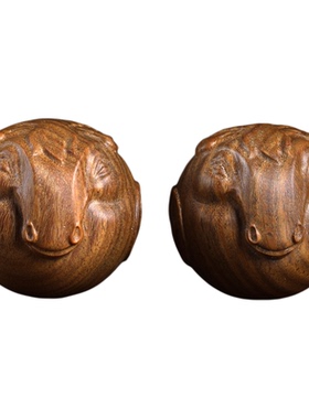 绿檀木马上有钱马年转运保健球