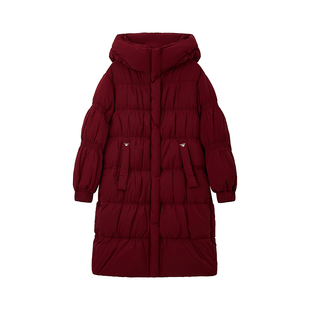 【芊芊粉丝专享】241255公主风连帽长款鹅绒服女保暖外套