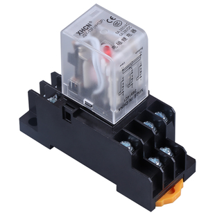 小型中间继电器hh52P/62P交流DC24/220v带底座8脚14脚电磁继电器