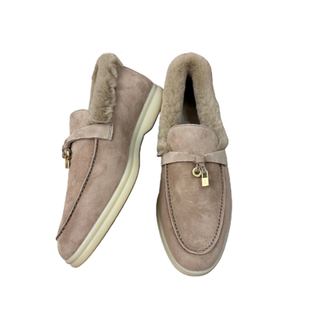 【顶版】2025新款lp乐福鞋加绒保暖羊毛里一脚蹬单鞋女流苏休闲鞋