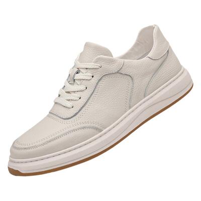 董皮匠手工男鞋头层牛皮小白鞋