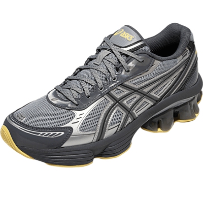 复古格调合成革网布拼接运动鞋