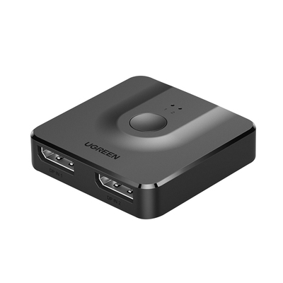 绿联 DP一分二切换器二进一出电脑主机屏幕4k高清视频分线器二合一拖二2进1出双向转换器144hz显示分屏分配器