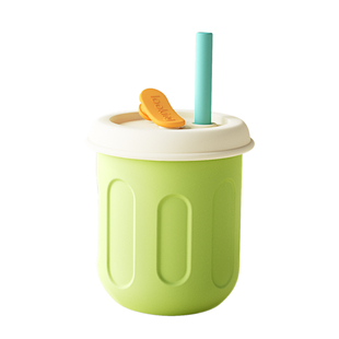 宝宝牛奶杯儿童学饮杯硅胶直饮刻度吸管杯婴儿6个月以上家用水杯