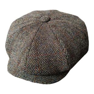 哈里斯条纹八角报童帽Harris粗花呢美式复古休闲男女春秋逛街帽子