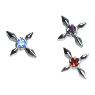 解药16G 镶钻十字星芒 十字架小众钛合金高抛光内螺纹耳钉耳骨钉