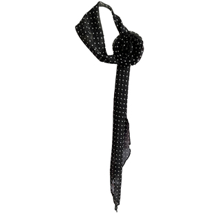 郑佰万 长条波点丝巾女春夏新款百搭玫瑰花围脖飘带细窄高级感潮