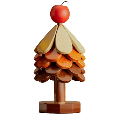 创意圣诞树隔热垫餐桌高级感摆件一棵树实木防烫锅垫折叠杯垫碗垫