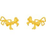 周六福黄金计价5G足金耳钉明媚蝴蝶结耳饰少女心事系列节日礼物