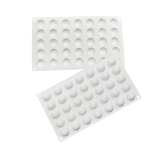 35连5g克月饼流心馅模具夹心夹馅小半圆球形硅胶慕斯模烘焙小馒头