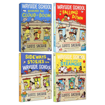 歪歪路小学1234 Sideways Stories From Wayside School英文原版 路易斯萨奇尔 荒诞故事 桥梁章节书课外阅读 搭神奇树屋 中图正版