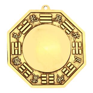 纯铜八卦镜阴阳鱼太极八卦镜凸透镜凹镜平面镜大小凹凸镜铜器摆件