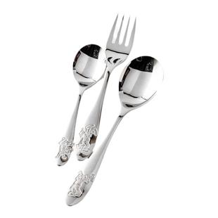 特价福利w家儿童餐具勺子叉子甜品勺卡通可爱套装304 316不锈钢