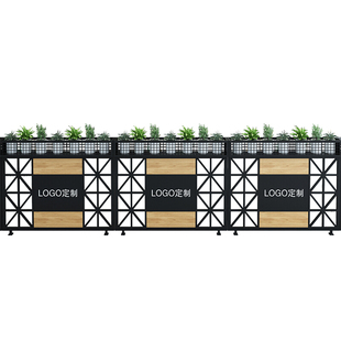 铁艺简约屏风酒吧围栏装饰半截花架餐厅绿植矮隔断墙饭店卡座护栏