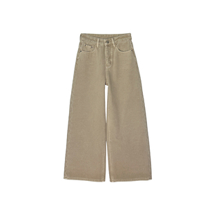 保暖王炸!~密密绒阔腿牛仔裤女2025新款冬季高腰宽松加厚长裤子