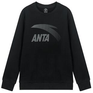 安踏加绒卫衣女冬季宽松大码保暖长袖圆领套头衫加厚时尚百搭上衣