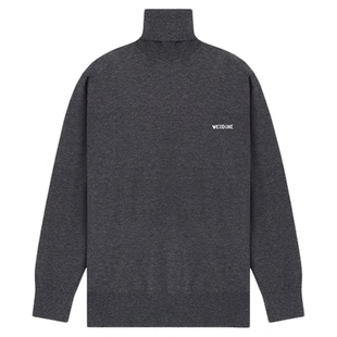WE11DONE中性男女同款胸前提花logo高领针织上衣打底衫