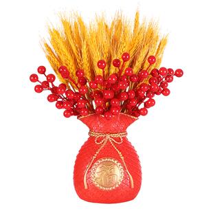 黄金麦穗仿真花干花花束客厅摆设插花瓶乔迁开业结婚福桶装饰摆件