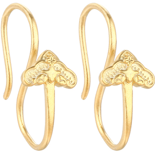 甜甜圈翡翠平安扣专用耳环配件diy手工18K金耳钩耳勾自制耳环饰品