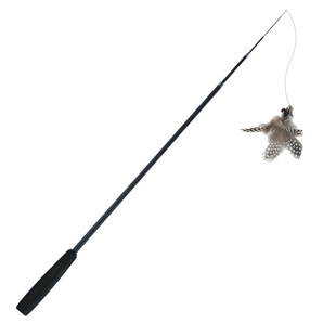 钓鱼竿逗猫棒长杆可伸缩猫咪的玩具羽毛超长自嗨幼猫钢丝耐咬用品