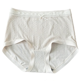 26年春款花仙子内裤女士高腰蕾丝三角裤棉感冰丝提花10A抗菌大码