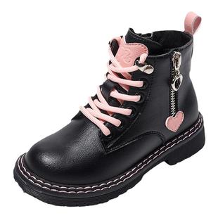 芭比童鞋儿童马丁靴女童靴子加绒2025新款秋冬短靴公主靴冬季棉靴
