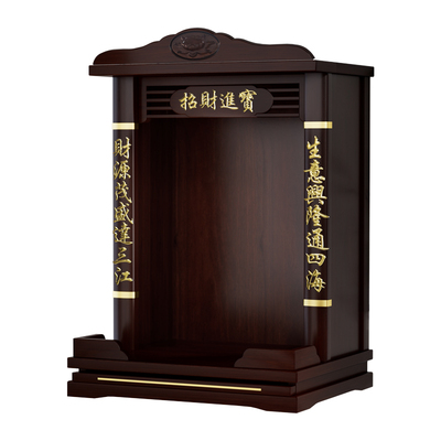 香樟实木挂壁式佛龛财神柜