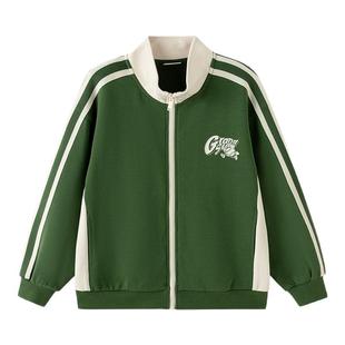 巴拉巴拉女童外套大童宽松休闲卫衣儿童立领上衣2025秋装新款童装