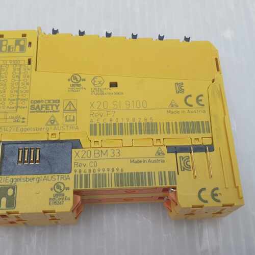 B&R X20 SI 9100 Safety Module Rev. F7 with X20 BM 33 Base Mo