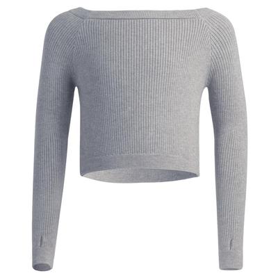 儿童舞蹈毛衣一字领练功服外套