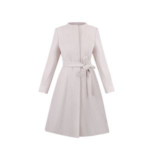 MummyCat下蛋喵【米兰达】100绵羊毛气质收腰绑带中长款大衣外套