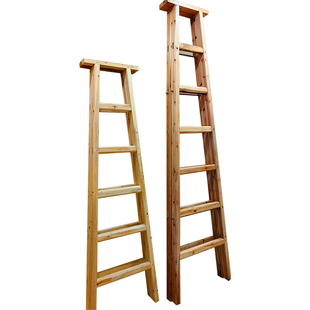 实木木梯子人字梯家用折叠合梯杉木双侧梯工地水电工程梯加粗加厚