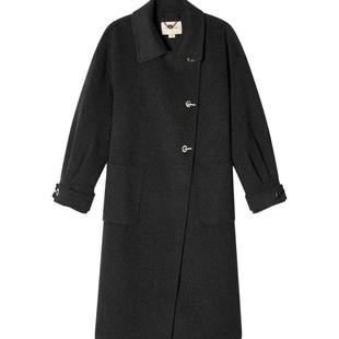 诗篇专选冬翻领国风新中式羊毛桑蚕丝双面呢毛呢大衣