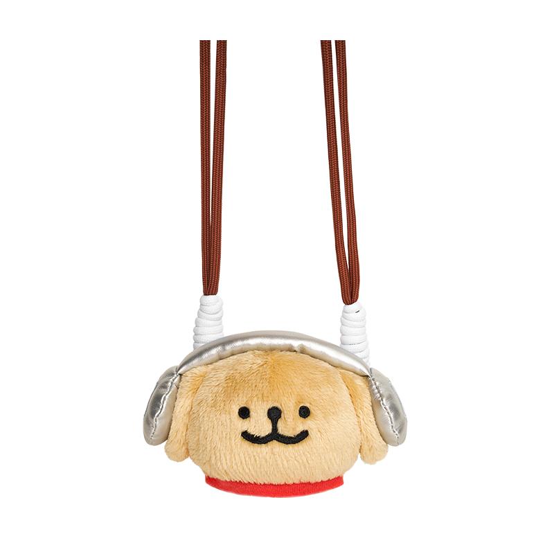 【X11】快闪同款 线条小狗毛绒手机背夹可爱公仔耳机包挂饰礼物