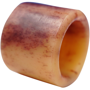 天然紫血料子骆驼骨扳指文玩戒指环男士大拇指饰品射箭板子蝌蚪纹