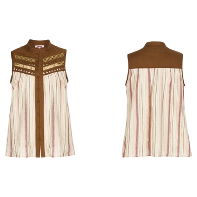 PALAVAS原创设计粉色条纹衬衫