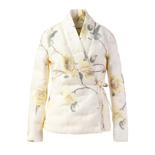 刺绣国风羽绒服女轻薄小短款气质新款品牌修身白鸭绒保暖外套6189