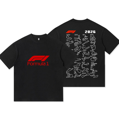 F1方程式赛历红牛法拉利迈凯伦赛车服夏季纯棉短袖T恤衫休闲男装