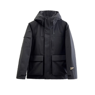 热反射拼接！石墨烯自发热！防风防水冬季新款男士加厚连帽羽绒服