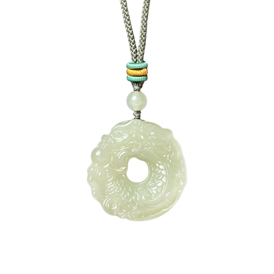 ZENGCAI天然和田玉鱼化龙吊坠