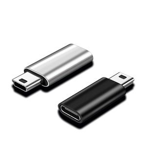 miniusb公转typec母转接头迷你miniusb转换器行车记录仪充电数据线5P接口老式T型车载电子狗车载插头tp电源线