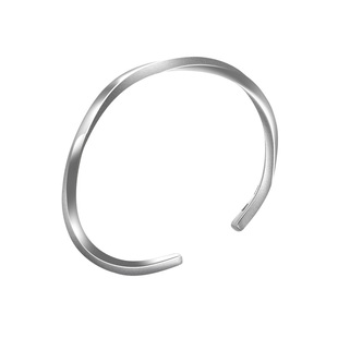 老银匠s999莫比乌斯环女士纯银手镯开口情人节礼物年轻款足银镯子